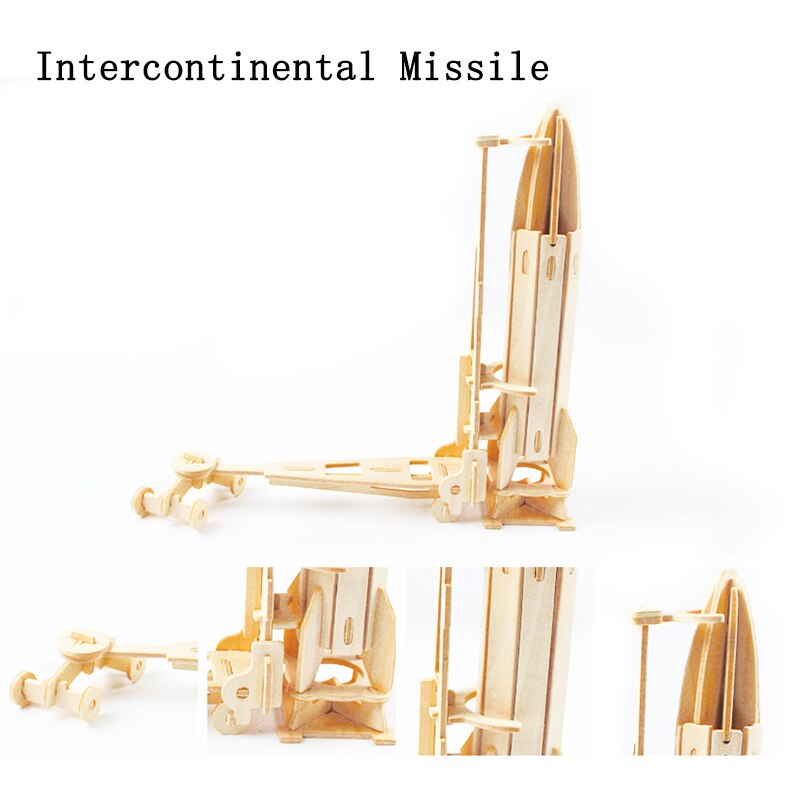 3D Puzzle Wooden Jigsaw Toys Plane Series Vehicle Model Education Toy Game For Children Wood Jigsaw Puzzles Christmas: Missile
