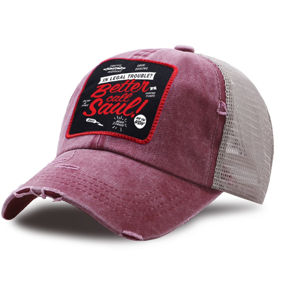 Better Call Saul-gorra de béisbol para hombre, para actividades al aire libre, gorra de , malla transpirable, gorras de verano para el sol, sombrero Retro Kpop: wine red6