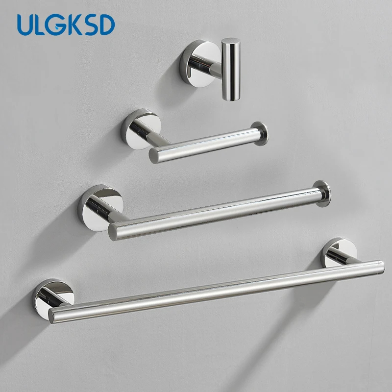 Edelstahl Bad zubehör Hardware-Set Toiletten papier halter Haken 40cm Chrom Bad Handtuch halter Nagel Installation sset