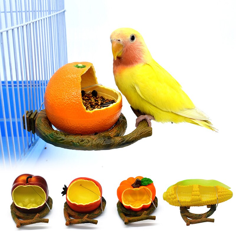 Fruit Vegetable Shape Birds Feeder Bowl Parrot Water Food Feeding Bowl Container Animal Drinking Feed Cup for Birds Cage Accesso