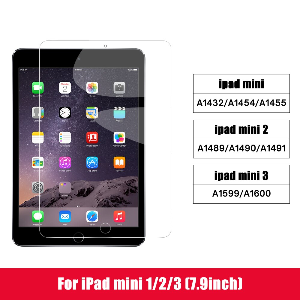 2 stk for ipad 10.2 ipad pro 11 air 3 10.5 skjermbeskytter herdet glass for 9.7 7.9 2 3 4 5 6 7th mini 2 3 4 5: For ipad mini 1 2 3