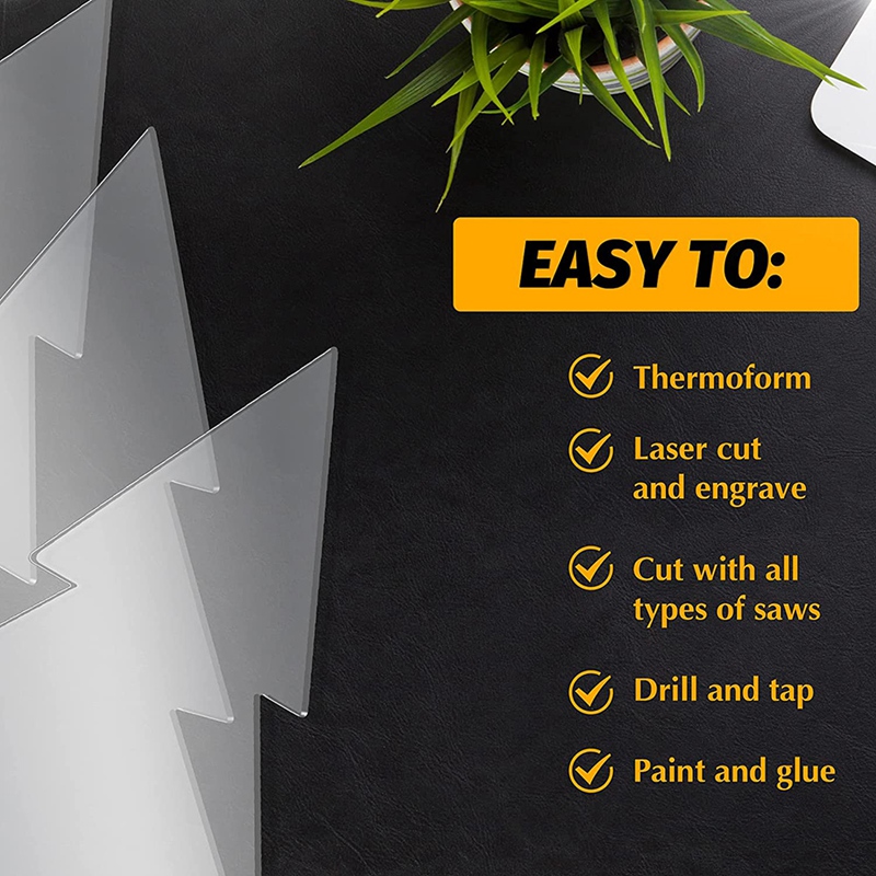 6 Pieces Acrylic Sheets Clear Cast for LED Lamp Base,2 mm Thick Panel Board,Christmas Table Sign DIY Display Project