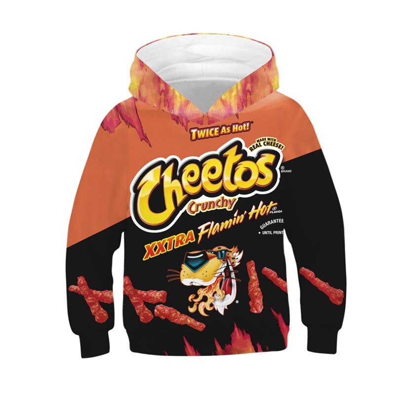 OneLineFox Kinder Hoodies 3D Druck Cheetos Feuer Phoenix Hoodie Sweatshirt Kinder Hip Hop Hoodie Jungen Mädchen Langarm Pullover: 2 / 10T