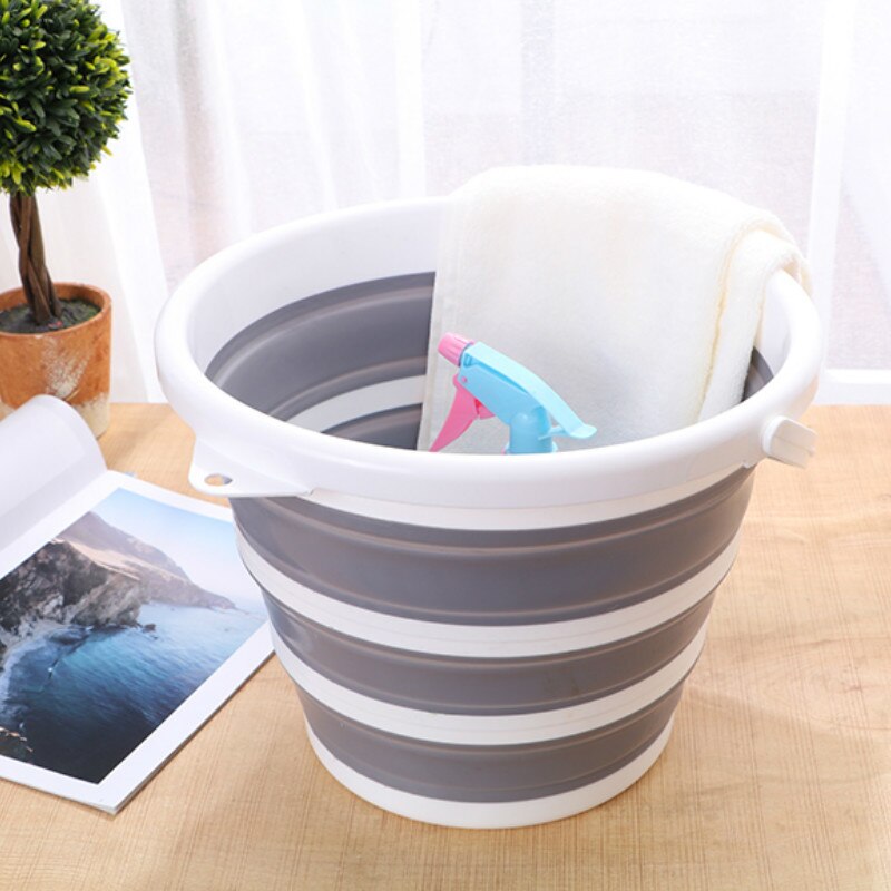 10L silicone folding bucket large capacity space saving washable fishing camper bucket kitchen supplies WF817307