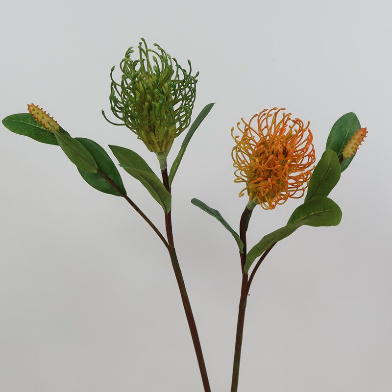 artificial Pincushion Flower Tropical Fox Tail Flower DIY wedding home floral decor