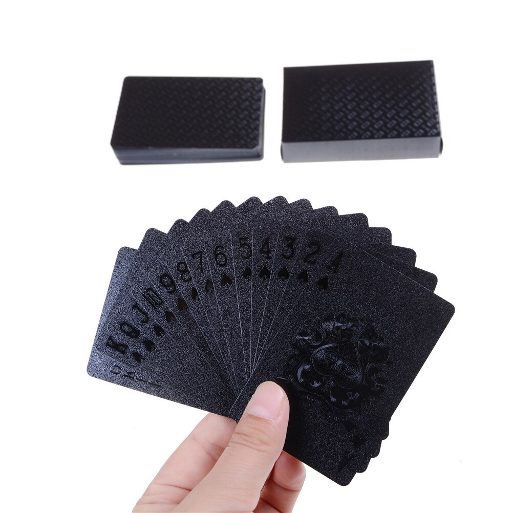 Vandtætte sorte spillekort plastkort indsamling sorte diamant poker kort standard spillekort: Lysegrøn