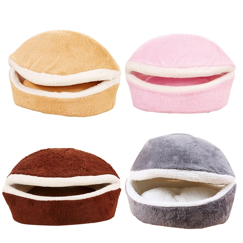 Cute Hamburger Bed Kennel Warm Sleeping Bag Cat Waterproof Nest Portable Pet for Home Pet Puppy Sleeping Supplies
