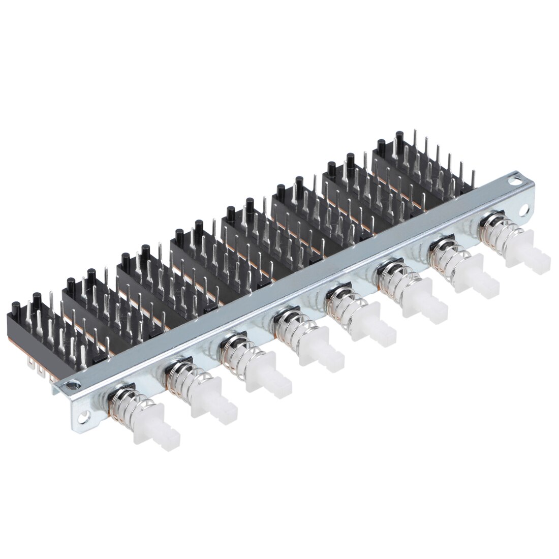 1Pc Interlock/Latching Push Button Switch Piano Type 6/12/18/24Pin 1/2/3/4/5/6/7/8 Row Straight Through Hole Straight Key Switch