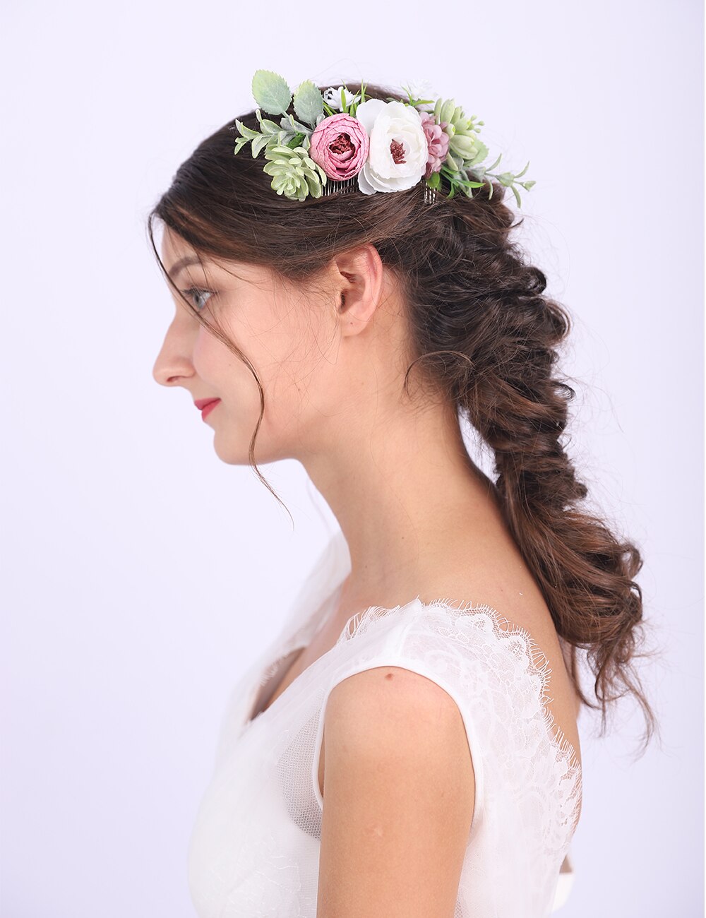 Corona de flores de hada exótica, peineta de Princesa Estilo, tocado Retro de Accesorios nupciales para el cabello de boda para mujer