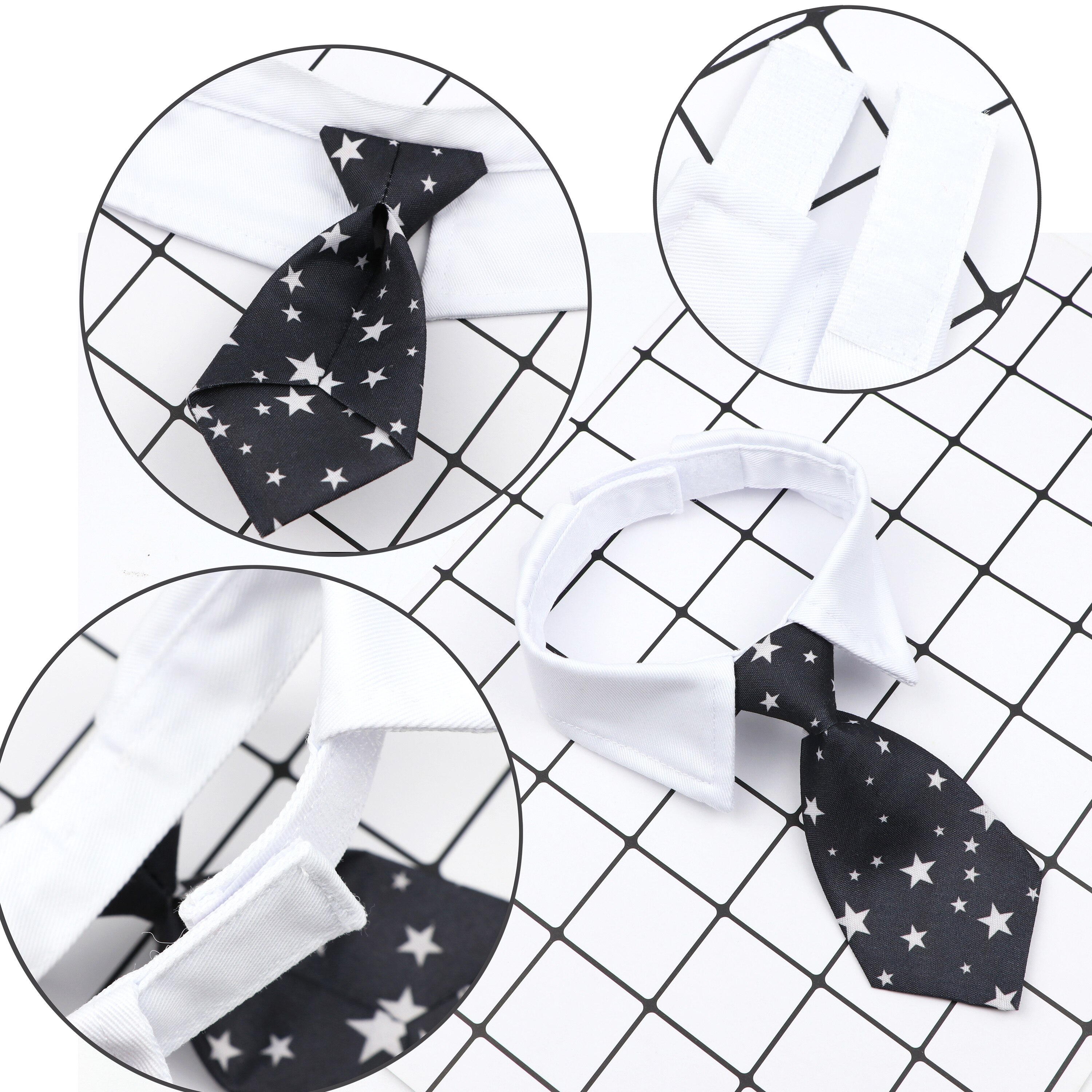 Petit noeud papillon rayé en coton, Animal à la , mignon petit col de chemise, accessoires fantaisie pour chien et chat, nouveauté ajustable, soirée, Cavata