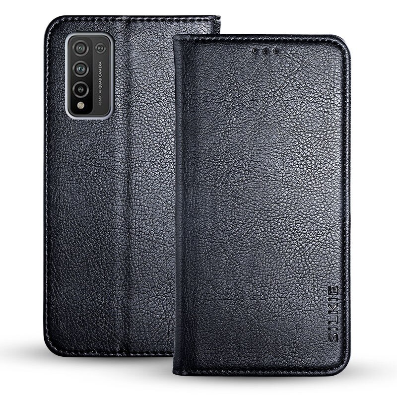 Coque en cuir PU de luxe pour Huawei honour 10X lite, 6.67 pouces, avec intérieur en TPU, sans aimant: for Honor 10X lite  / Black