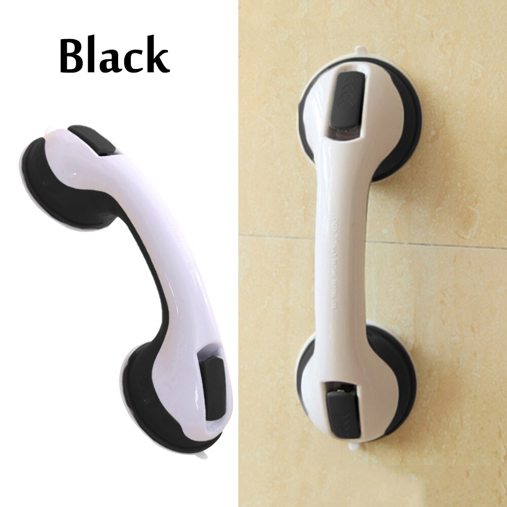 Anti Slip Shower Handle Vacuum Suction Cup Grab Bar For Elderly Safety Sucker Bath Tub Bathroom Shower Support Railing Handrail: black