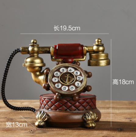Gammel kafé bar årgang telefonvindu dekorasjon modell dekorasjon harpiks telefon håndverk til hjem innredning: 3