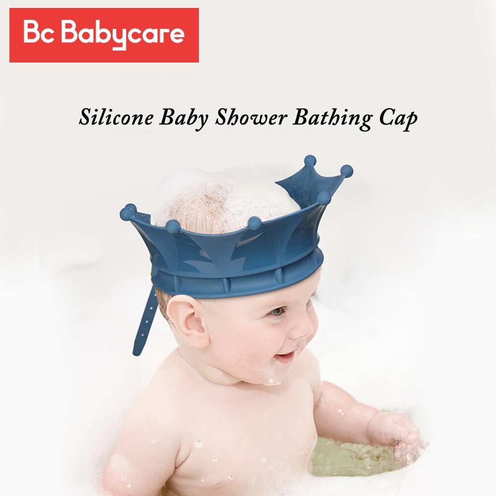 Bc babycare baby shower cap silikone shower bathing hat justerbar shower cap børn spædbørn blød beskyttelse øjne sikkerhedshatte