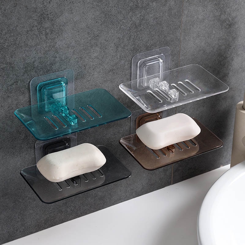 Shower Soap Box Plastic 1PC Bathroom Tray Accessories Tray Holder Wall Mounted Soap Storage Plate Soap Dish Non-slip