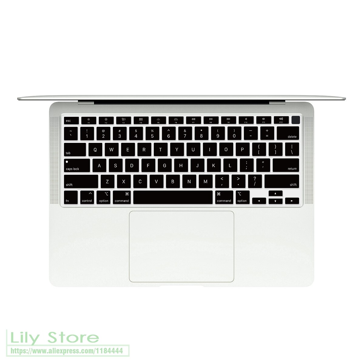 Voor Macbook Air 13 A2179 Touch Id Een 2179 Release Siliconen Engels Keyboard Skin Cover Laptop Toetsenbord: Black
