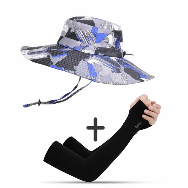 Casquette pour hommes, randonnée en plein air, pare-soleil d'été, casquette de pêche, respirante, pliable, grand bord, Panama