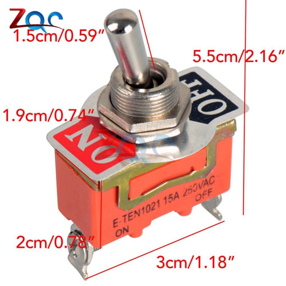 Stainless Steel 12V Heavy Duty Toggle Flick Switch ON/OFF Car Dash Light Metal SPST
