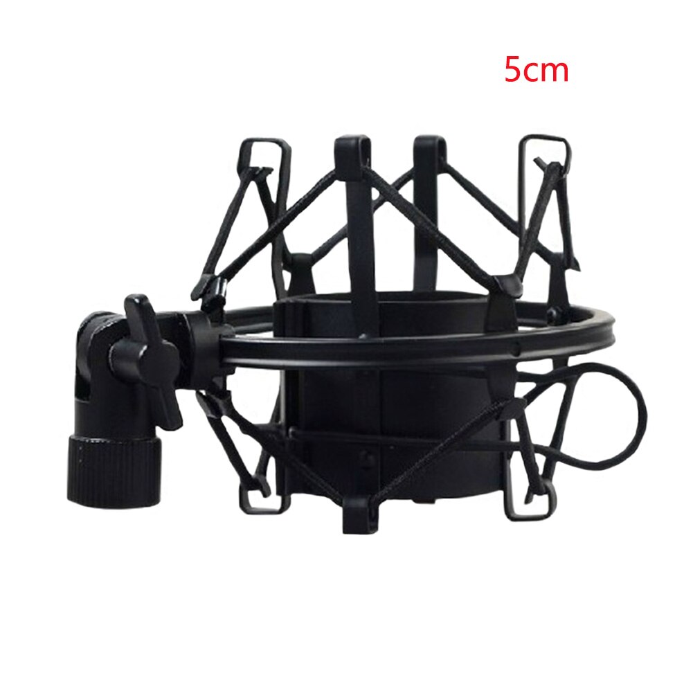 Adjustable Locking Knob Metal Spider Reduce Noise Protective Studio Recording Practical Clip Microphone Shock Mount: black 5cm
