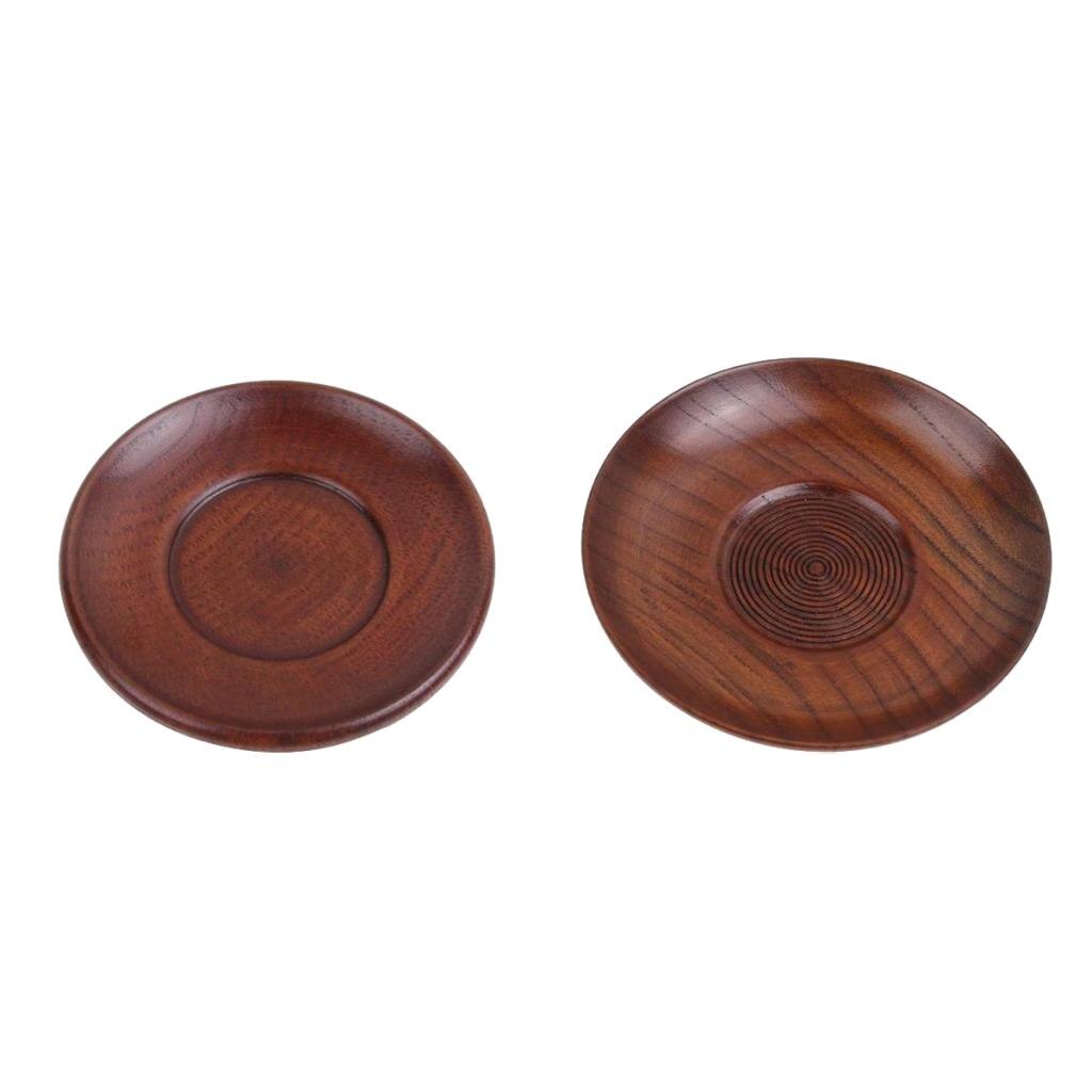 Juego de 2 piezas de pequeño recipiente de madera para salsa de Sushi con sabor a frijol