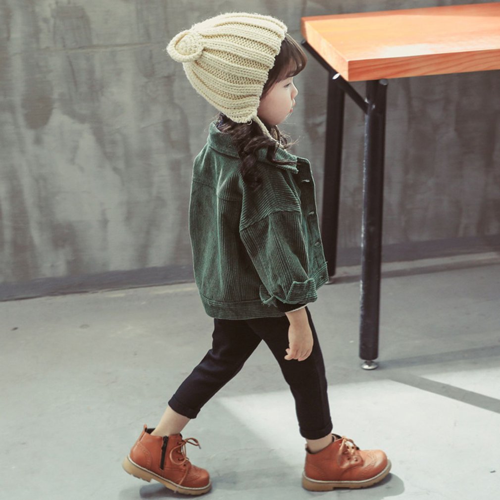 Corduroy Girls Single Layer Jacket Autumn And Winter Wear Children's Winter Warm Clothes Casual Compact Cute Clothes