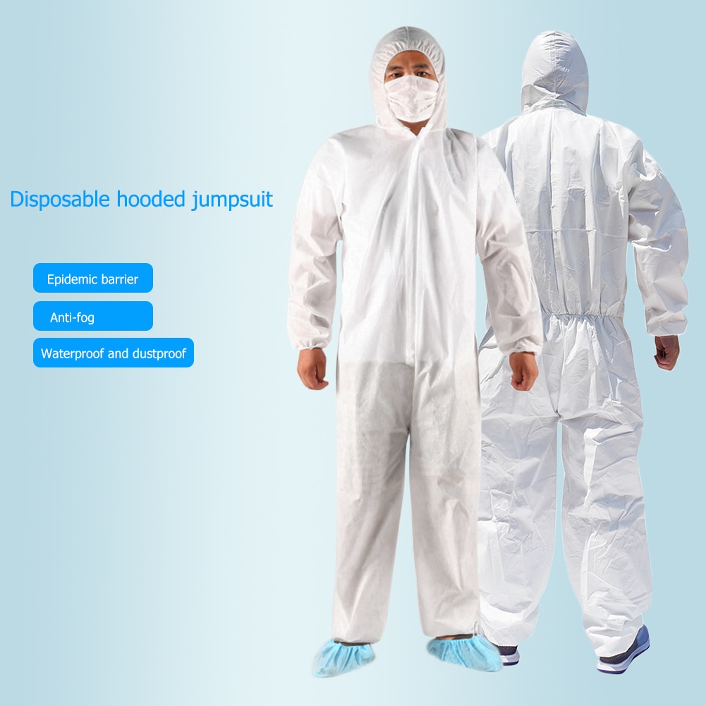 Wegwerp Hooded Jumpsuit Beschermende Overall Cleanroom Kleding Anti Statische Anti Chemische Vloeistof Splash Stralingsbescherming