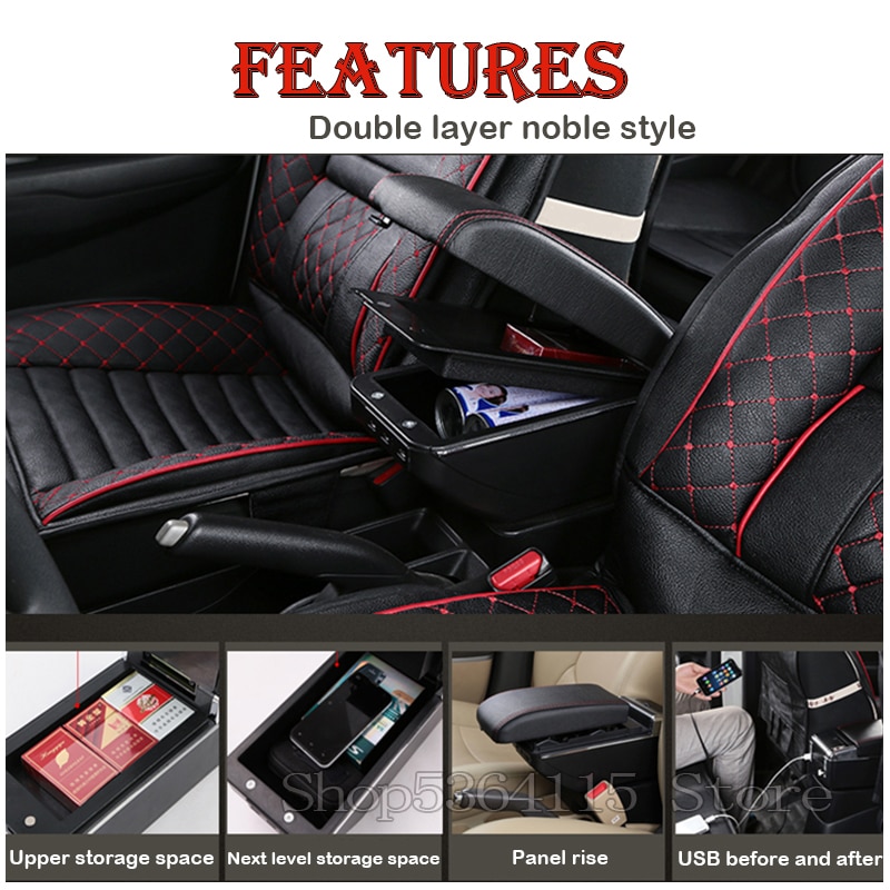 Boîte de rangement, accoudoirs compacts en cuir, pour Peugeot 206, 207, grand espace, Console centrale de voiture, boîte de rangement cendrier