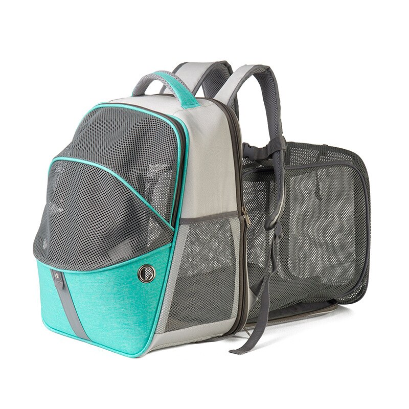 Petcute Hondenrugzak, reistas/rugzak voor honden en katten, luchtdoorlatende rugzak voor huisdieren, met comfortabele dikke schouderbanden, 5 kg, grijs