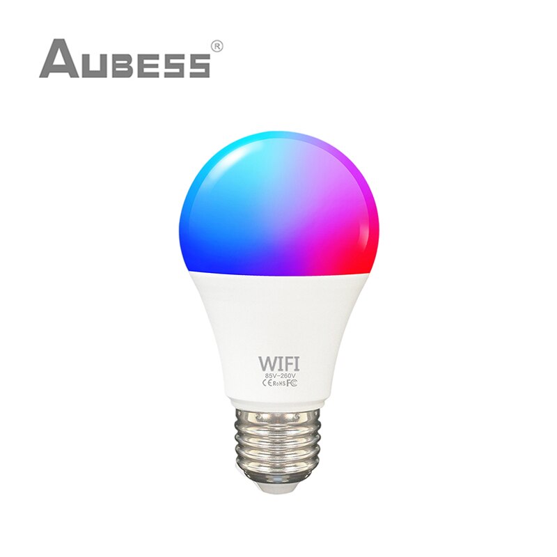 AUBESS – ampoule connectée Tuya, lampe LED RGB E27, 15W, wi-fi, variable, pour maison connectée, application Smart Life, commande vocale, Alexa, Google Home: 1 Piece