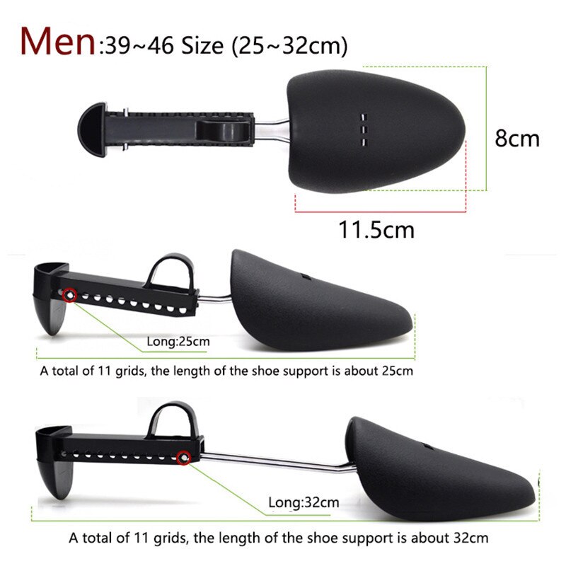 10 Pairs Adjustable Plastic Shoe Support Black Shoe Tree for Men Shoe Racks Sports Casual Shoes Expander to Prevent Deformation