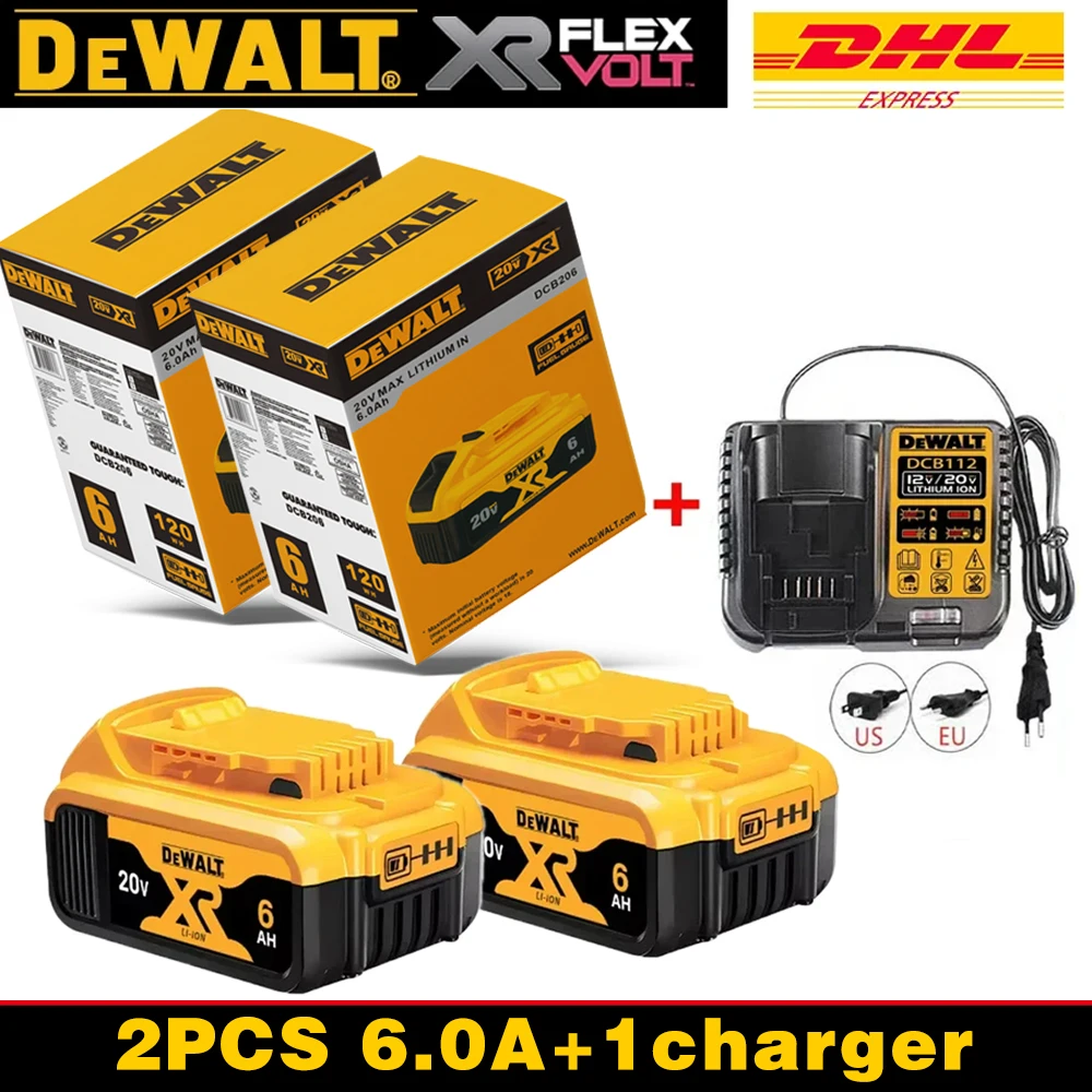 DEWALT original 18V, 6.0AH, DCB115, DCB118 battery charger, fast charging, lithium battery, tool battery