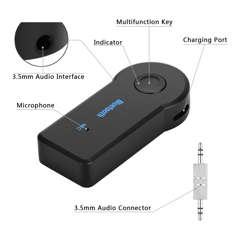 Mini Aux 3.5Mm Jack Bluetooth Ontvanger Auto Draadloze Adapter Handsfree Bellen Bluetooth Adapter Zender Auto Muziek Ontvanger Mp3