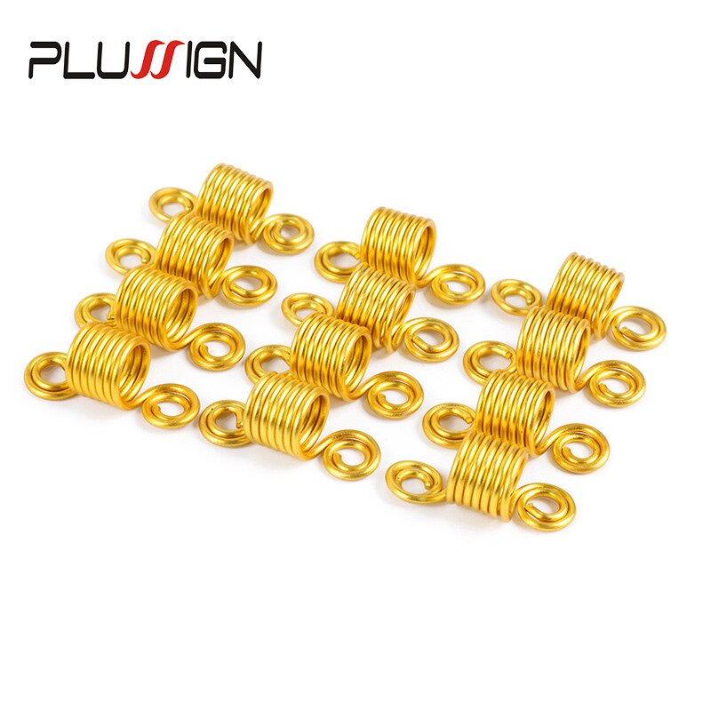 Plussign-anneaux de tressage en aluminium pour cheveux, multiples formes, pour femmes, accessoires de tressage, 10 à 20 pièces
