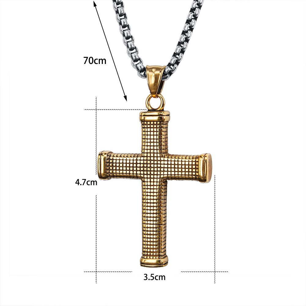ZS – collier avec pendentif croix Punk pour hommes, en acier inoxydable, bijoux gothiques, Rock Roll, 316L: E