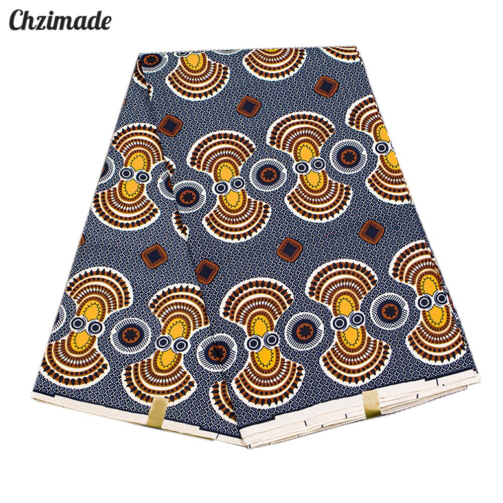 Chzimade 1Yard African Nigerian Ankara Polyester Tissu Wax Fabric For Women Dress Sewing Diy Patchwork Accessories: Default Title