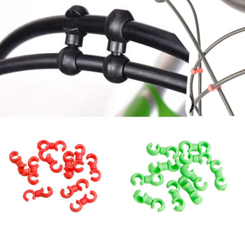 10Pcs Bicycle Cable Clips Rotating S-Hook Organizer Bike MTB Brake Gear Housing Fixing Holder Guide S Style Buckle Clips