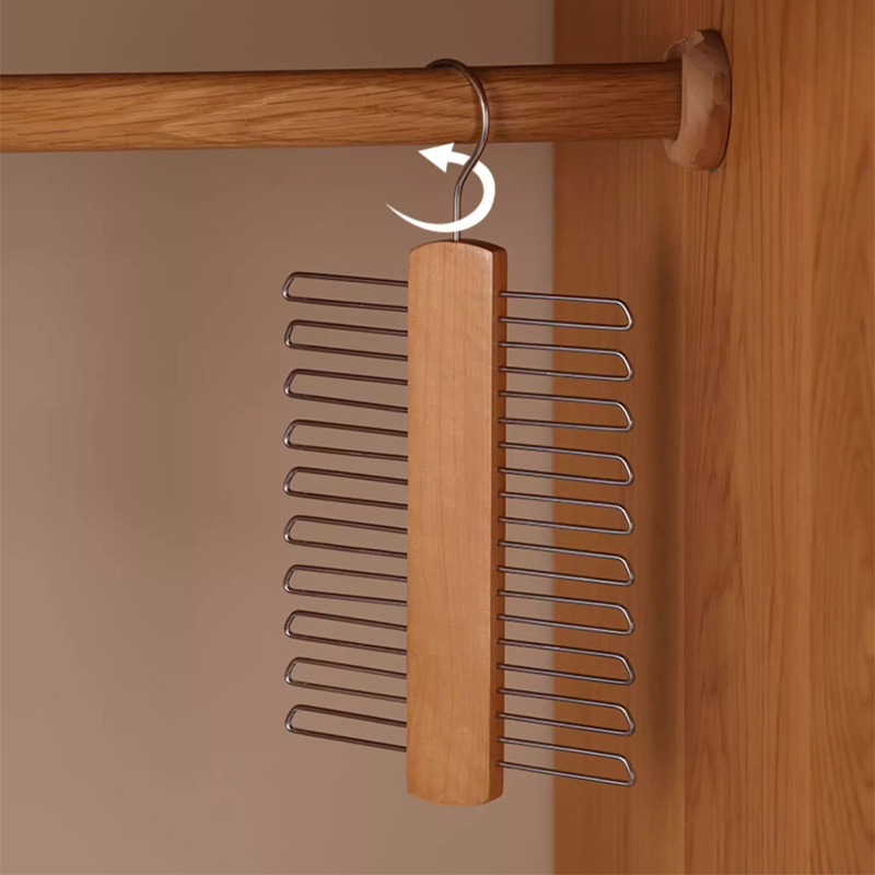 Krawatten-Aufhänger, 20 Stangen, Seidenschal, Gürtel-Organizer, Kleiderschrank, Holz-Aufbewahrung, Hängeregal, Aufbewahrungshalter für Schlafzimmer, Heim-Organizer