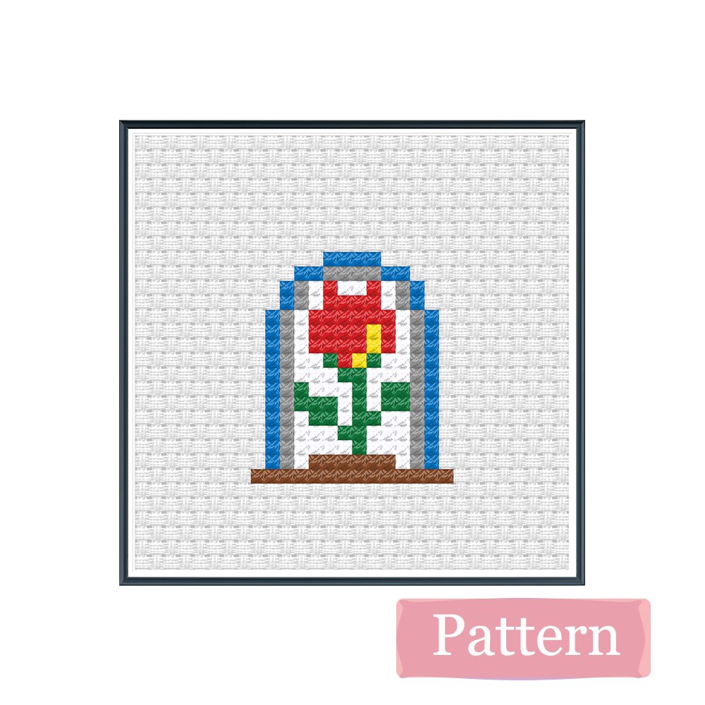 Lovely Rose Flower Cross Stitch Pattern Chart DMC Symbol Color Chart: Default Title