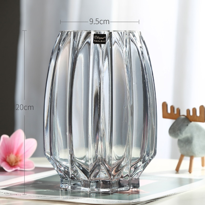 Stor glasflaska transparent färg hydroponisk vas vardagsrum blomdekoration heminredning tillbehör modern: Grå m