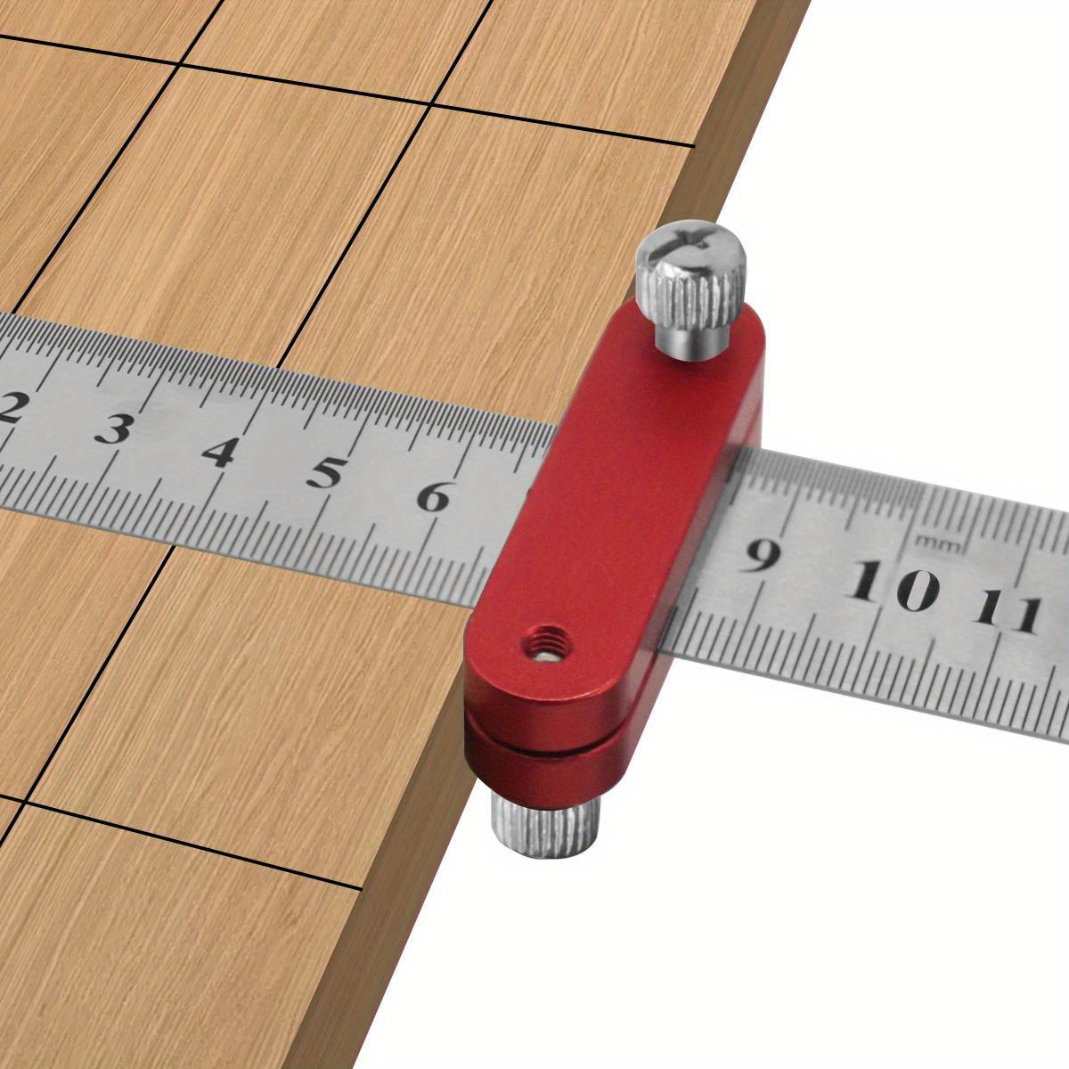 Liniaal positioneringsblok, timmerman vierkant, aanpassing positioneringslimiet, houtbewerking kraspen lijnmarkeringsmeter