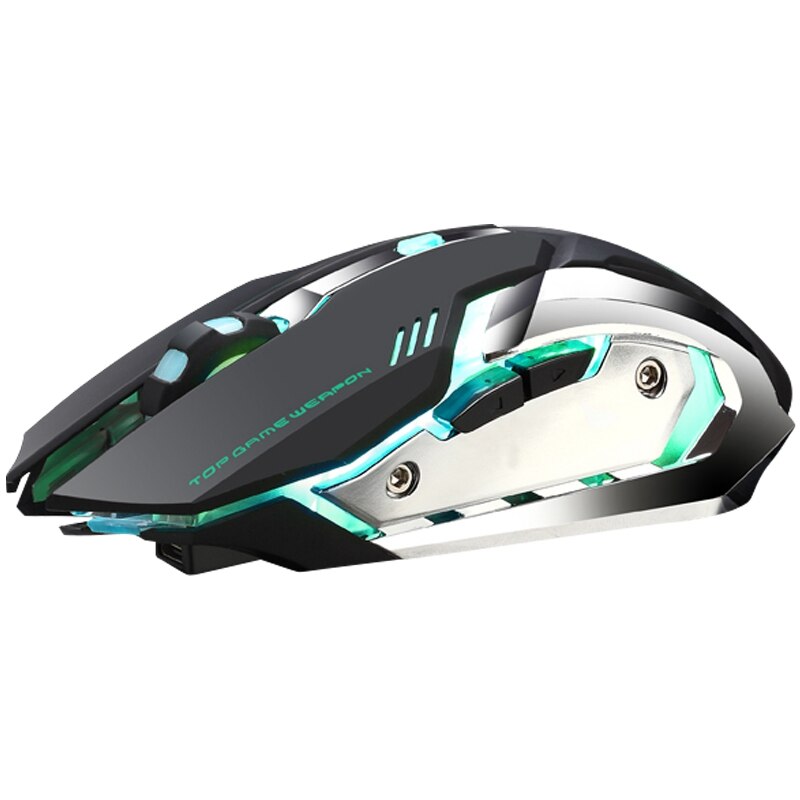 WARWOLF Mechanical Mouse Wireless Gaming Mouse Silent LED Backlit USB Optical Ergonomic Mouse: Black