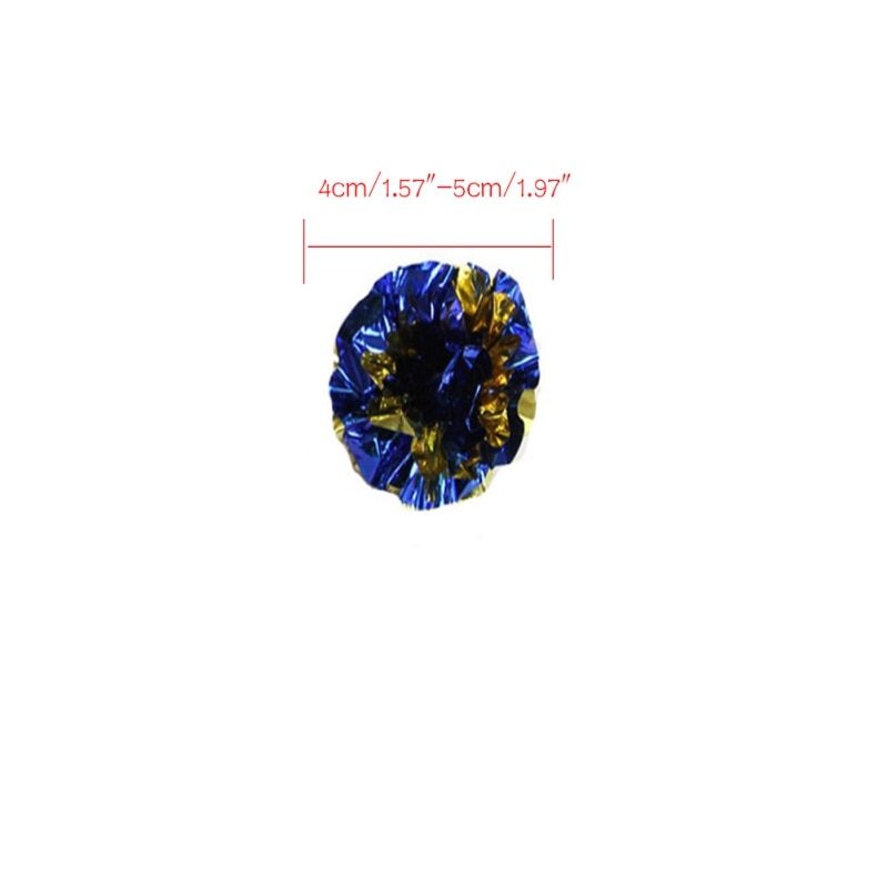 Boules d'aluminium colorées froissées pour chat, 12 pièces, balles en papier, jouet pour chat, boules en Mylar