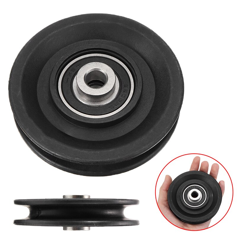 1 pieza de 3,5 "90mm, rodamiento de nailon negro, Cable de rueda de polea, accesorios universales de equipo de entrenamiento de fuerza y Fitness