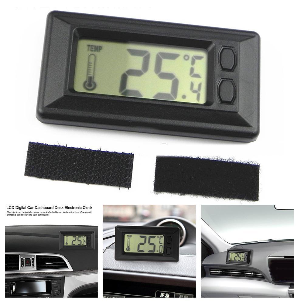 1Pc Auto Klok Elektronische Horloge Dashboard Lcd-scherm Digitale Grote Ornamenten Display Accessoires Thermometer Auto Klok J9V9