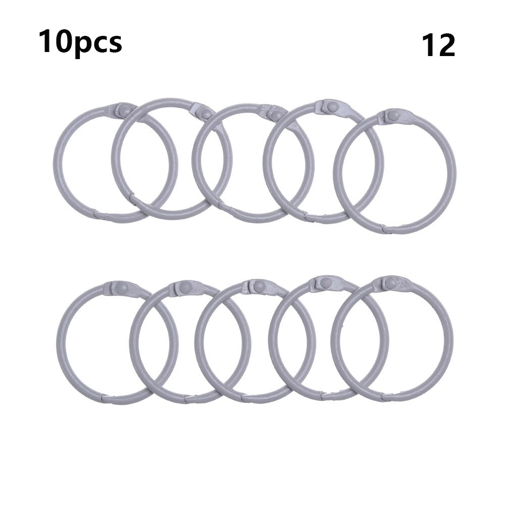 10pcs Metal Loose Leaf Binder Ring Book Hoops DIY Albums School Office Supplies Craft Binding Book Hoops Small Book Ring Keyring: 12