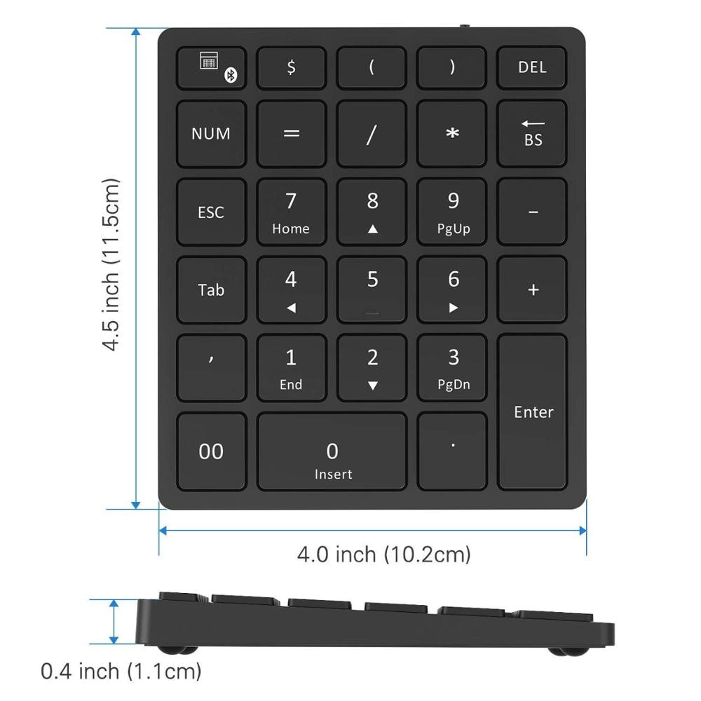 TANSOOM Bluetooth numeric keypad 28keys for Tablet Laptop Notebook PC Desktop for ios windows7/8/9/10
