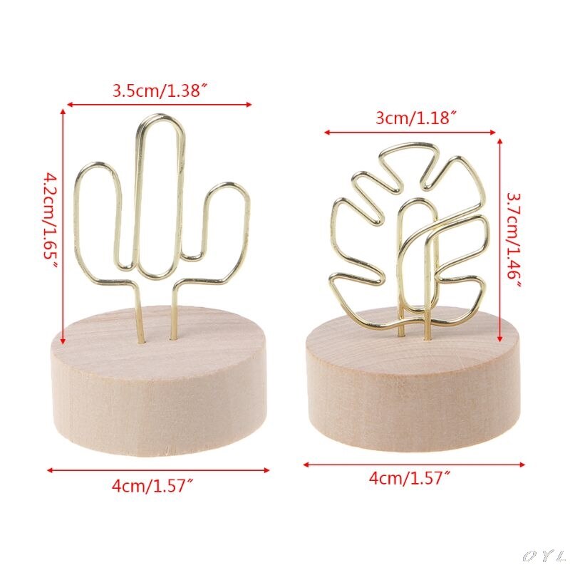 Memo Card Photo Message Picture Clip Note Clamp Table Numbers Round Wooden Base Holder For Wedding Party