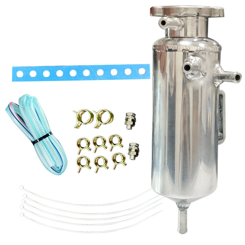 Radiator Aluminium Gepolijst Koelvloeistof Swirl Pot Breather Separator Tank Universele: Default Title