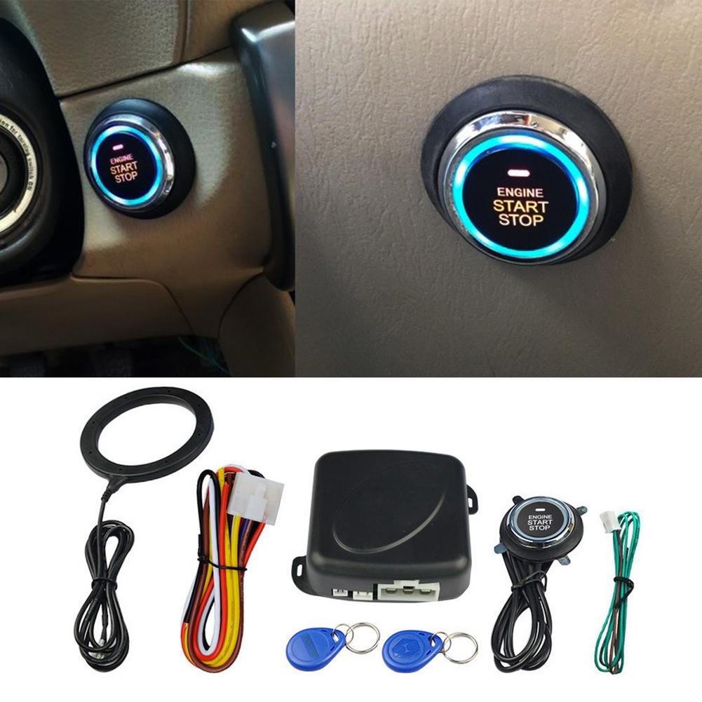 DC 12V Car Keyless Entry System Engine Start Alarm System Push One-button Start System Theft Protection Smart System