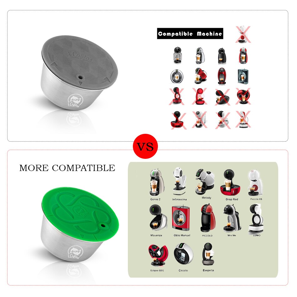 Cápsulas de café reutilizables con filtro de acero inoxidable para el hogar, cápsulas de café con múltiple, cómodas y a la , para Dolce Gusto, novedad de